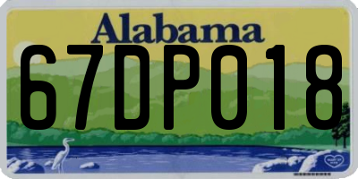 AL license plate 67DP018