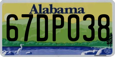 AL license plate 67DP038