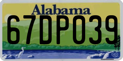 AL license plate 67DP039