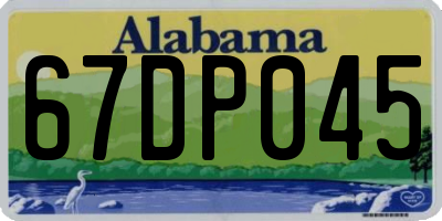 AL license plate 67DP045