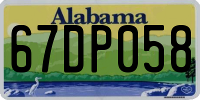 AL license plate 67DP058