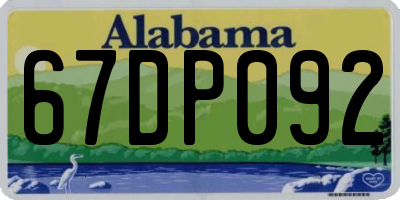 AL license plate 67DP092