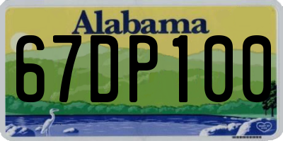 AL license plate 67DP100