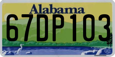 AL license plate 67DP103