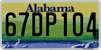 AL license plate 67DP104