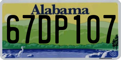 AL license plate 67DP107