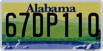 AL license plate 67DP110