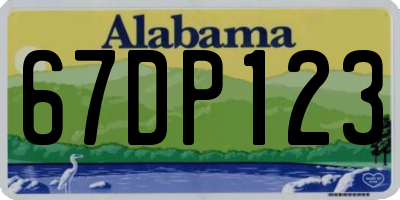 AL license plate 67DP123