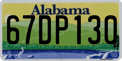 AL license plate 67DP130