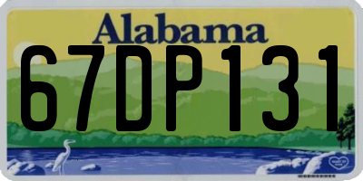 AL license plate 67DP131