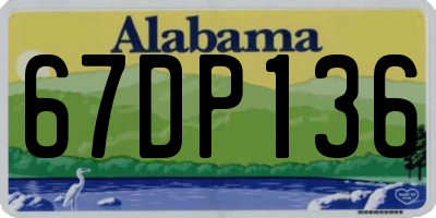 AL license plate 67DP136