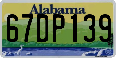 AL license plate 67DP139