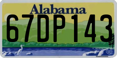 AL license plate 67DP143