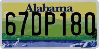 AL license plate 67DP180