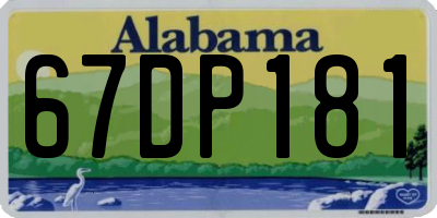 AL license plate 67DP181