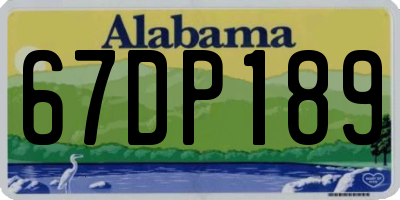 AL license plate 67DP189