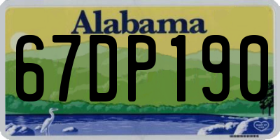 AL license plate 67DP190