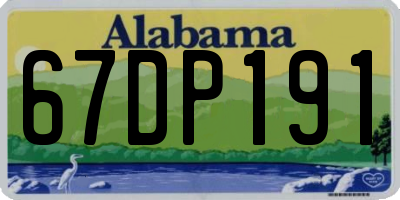 AL license plate 67DP191