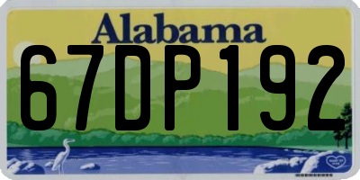 AL license plate 67DP192