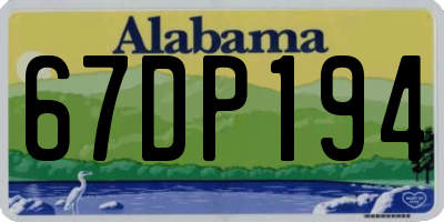 AL license plate 67DP194