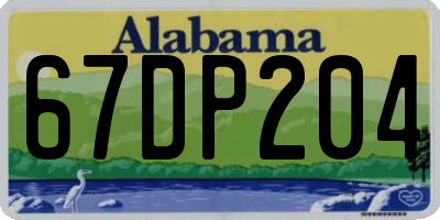 AL license plate 67DP204