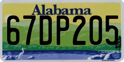 AL license plate 67DP205