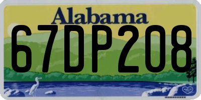 AL license plate 67DP208