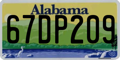 AL license plate 67DP209