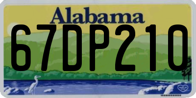 AL license plate 67DP210