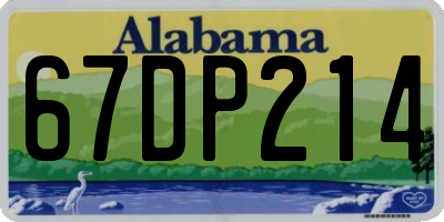 AL license plate 67DP214