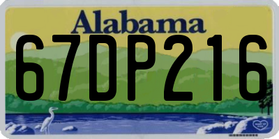 AL license plate 67DP216