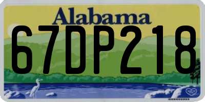 AL license plate 67DP218