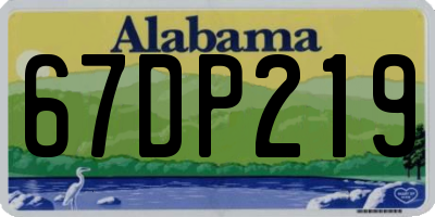 AL license plate 67DP219