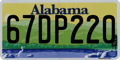 AL license plate 67DP220