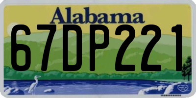 AL license plate 67DP221