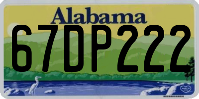 AL license plate 67DP222