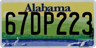 AL license plate 67DP223