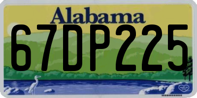 AL license plate 67DP225