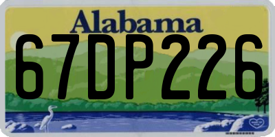 AL license plate 67DP226