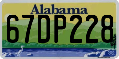 AL license plate 67DP228