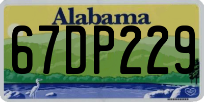 AL license plate 67DP229