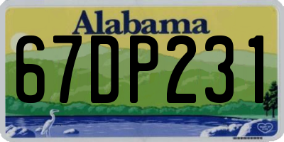 AL license plate 67DP231