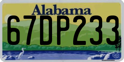 AL license plate 67DP233