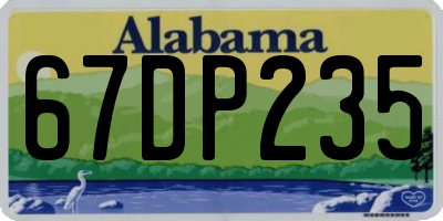 AL license plate 67DP235