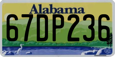 AL license plate 67DP236