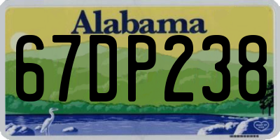 AL license plate 67DP238