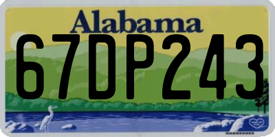 AL license plate 67DP243