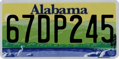 AL license plate 67DP245