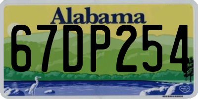 AL license plate 67DP254