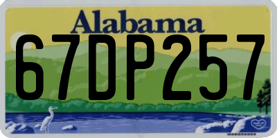 AL license plate 67DP257